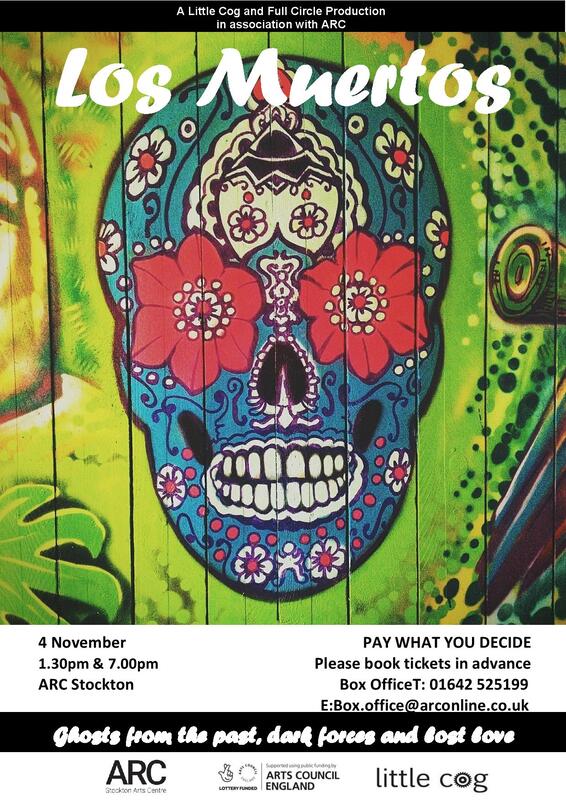 Next came a show called Los Muertos and the poster shows a large decorative Mexican Day of the Dead skull. Many patterns make it look very ornate. This was a very visual show with an excellent set design and costumes on the theme of the day of the dead. 